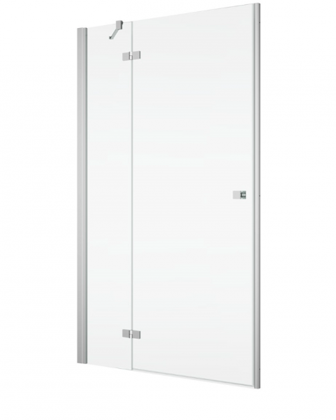 Ronal drzwi jednoczęściowe ze ścianką stałą w linii 75-120x200 cm, szkło przezroczyste, profile srebrny połysk AN13GSM15007
