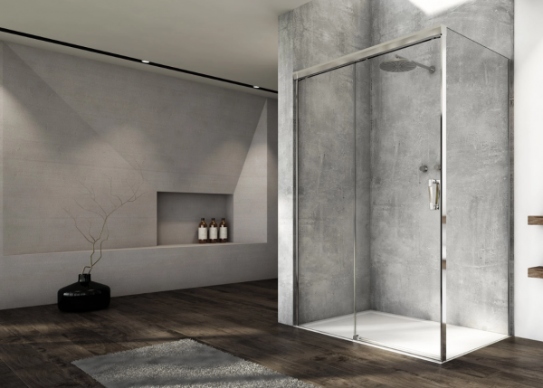 Ronal Sanswiss ścianka boczna 100x200 cm, szkło przezroczyste, profile Srebrny połysk CAST1005007