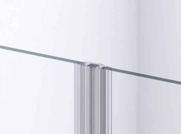 Ronal drzwi wahadłowe dwuczęściowe 100x200 cm, szkło przezroczyste, profile Srebrny połysk D22T21005007