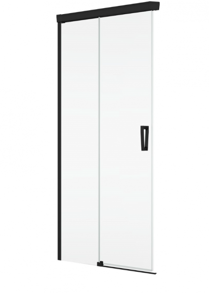 Ronal Sanswiss wejście narożne rozsuwane dwuczęściowe lewe 120,1-160x0-200 cm, szkło przezroczyste, profile BLACK LINE czarny mat CAE2GSM20607