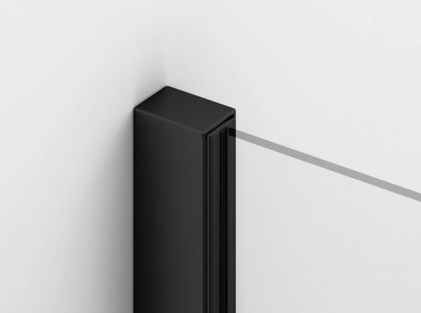 Ronal cianka boczna 90x200 cm, szkło przezroczyste, profile BLACK LINE czarny mat SOLT209000607