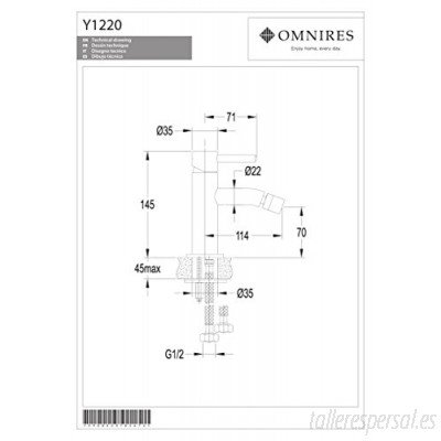 Omnires Y bateria bidetowa nikiel Y1220NI 