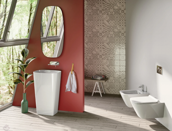 Catalano GREEN LUX 55 umywalka wolnostojąca odpływ ścienny biały połysk 1FRPGRLX00/0428551001