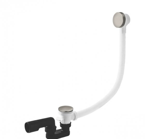 Vedo Click I Przelew wannowy z korkiem typu klik-klak 100cm nikiel szczotkowany 266C/100/SN