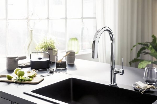 Hansgrohe Aqittura M91 Bateria kuchenna z wyciąganą wylewką z filtrem chrom 76803000