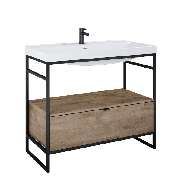 Elita SZAFKA INDUS 100 1S DĄB CANELA/BLACK MATT 168433