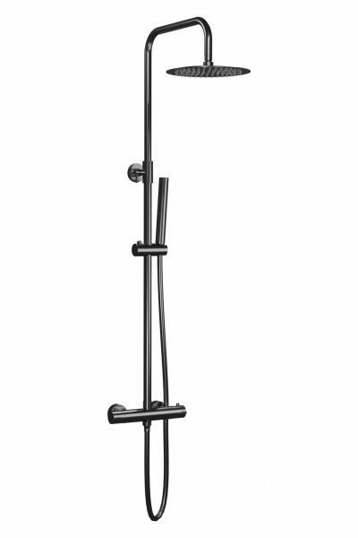 AQG System prysznicowy Urban Flow z termostatem Nite, Deszczownica Atlas Ø25 Gun Metal 20UFR25NID12
