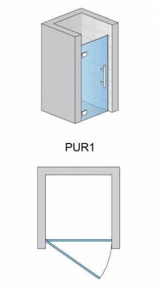 Ronal Sanswiss Pur Drzwi jednoczęściowe do 100xdo 200 cm lewe profile chrom szkło Pas satynowy poziomy PUR1GSM21051