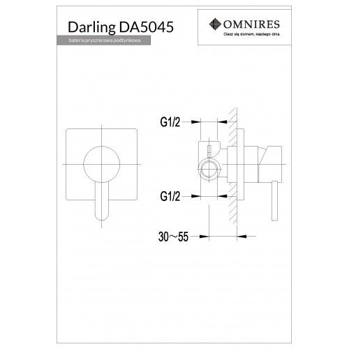 Omnires Darling bateria prysznicowa podtynkowa DA5045CR