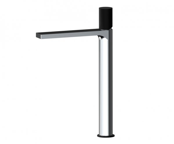 AQG Bateria umywalkowa XL Tube Chrom/Czarny z aeratorem redukującym przepływ 01TUB138NC