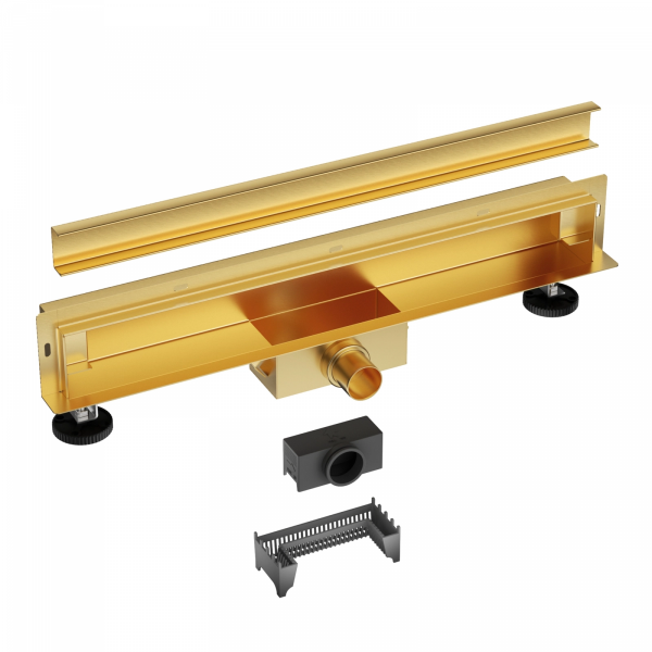 Balneo WDrain NEXT odpływ liniowy ścienny dwustronny 90 cm złoty szczotkowany A0301030102-4 WYSYŁKA