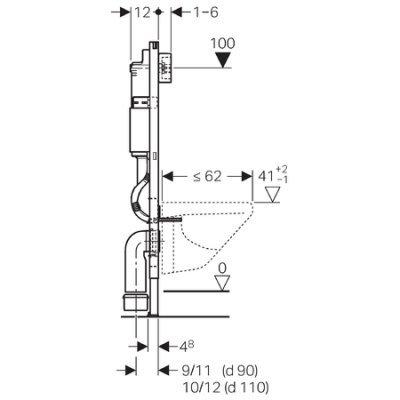 GEBERIT DUOFIX BASIC - STELAŻ PODTYNKOWY DO WC UP100 H112 - 111.170.00.1+ wsporniki 111.813.00.1+ przekładka  WYSYŁKA