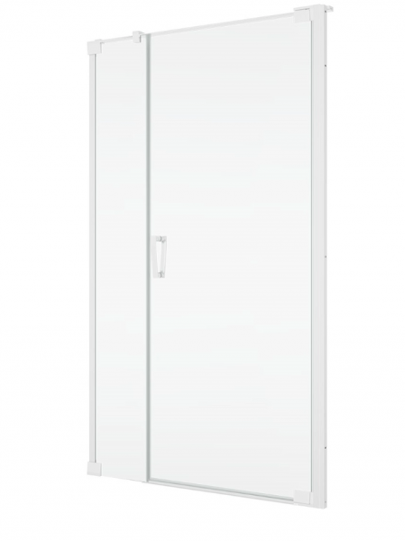 Ronal Sanswiss drzwi wahadłowe jednoczęściowe prawe ze ścianką stałą w linii 140,1-200x0-200 cm, szkło przezroczyste, profile WHITE LINE biały mat CA31CDSM20907