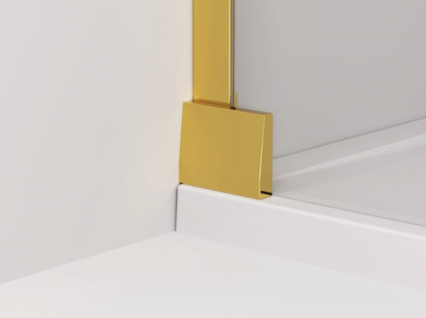 Ronal Sanswiss drzwi wahadłowe dwuczęściowe z profilem przyściennym 80x200 cm, szkło przezroczyste, profile GOLD LINE złoty CA2C0801207