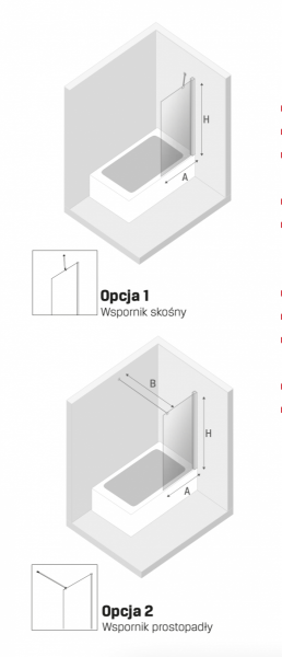 New Trendy New Modus Parawan nawannowy 70 cm ze wspornikiem prostopadłym EXK-1917-WP WYSYŁKA/24H MAGAZYN