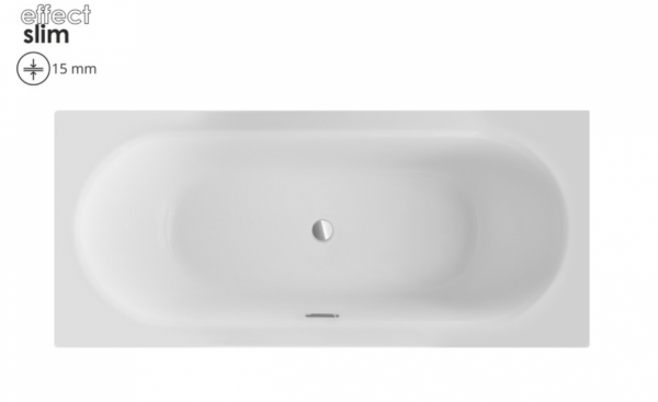 Besco Vitae Slim+ wanna wolnostojąca 160 + syfon z przelewem chrom WAV160S+