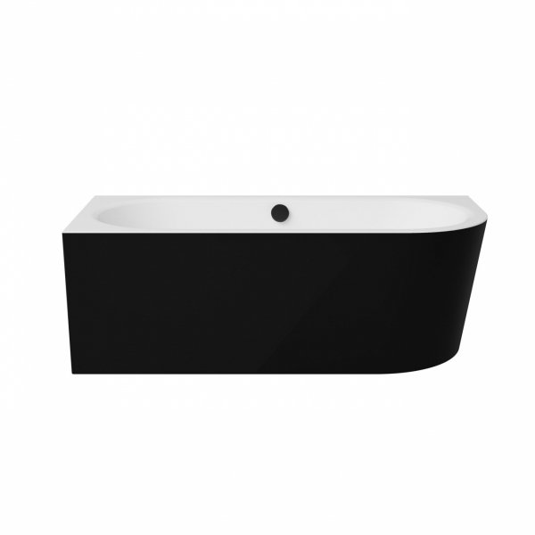 Besco Avita A-line B&amp;W wanna wolnostojąca czarno/biała 160 L + syfon chrom z napełnieniem przez przelew WAA16ABLN