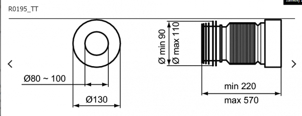 Ideal Standard elastyczna rura odpływowa R019567