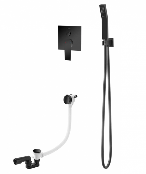 VEDO SETTE NERO Kompletny system wannowy podtynkowy II VBS7242/CZ czarny mat