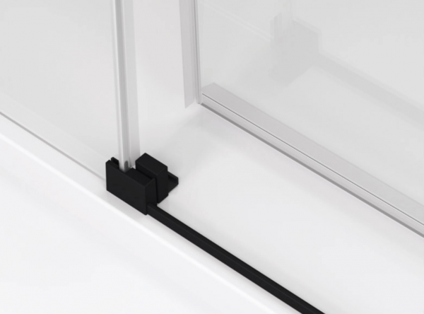Ronal Top-Line S Black Drzwi prysznicowe przesuwne 90x200 cm lewe profile czarny mat szkło Durlux 200 Aquaperle TLSG0900622