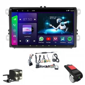 Radio samochodowe Farrot 2 DIN 9 Cal Android13 ekran dotykowy 2/32 GB Gps dla Volkswagen Passat Golf Polo siedzenie do skody + kamera cofania+DVR kamera przednia i cofania