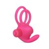 Power Clit Duo Silicone Cockring Pink