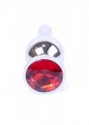 Plug-Jewellery Silver BUTT PLUG- Red