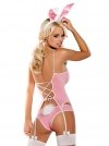 Kostium króliczka, podniecający. 4 elementy. Bunny suit kostium różowy S/M