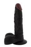CZARNE DUŻE GRUBE DILDO Z MOSZNĄ 20CM MOCNA PRZYSSAWKA
