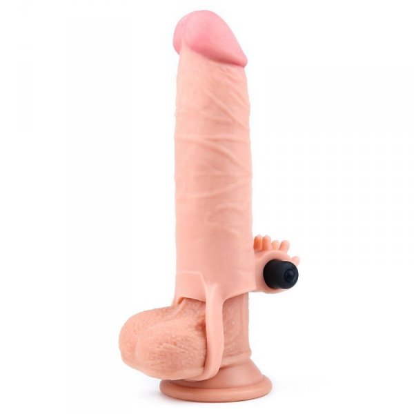 Add 2&quot;&quot; Pleasure X Tender Vibrating Penis Sleeve Flesh