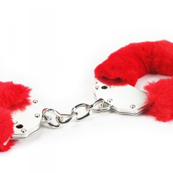 Fetish Pleasure Fluffy Handcuffs Red