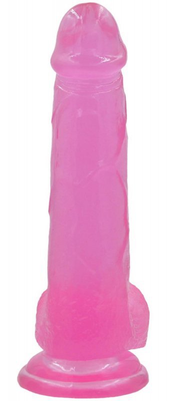 8&quot;&quot; Jelly Studs Crystal Dildo Large Pink