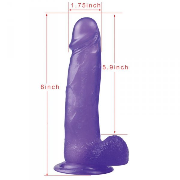 8&quot;&quot; Jelly Studs Crystal Dildo Large Purple