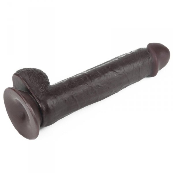 9.0&#039;&#039; Sliding Skin Dual Layer Dong - Black