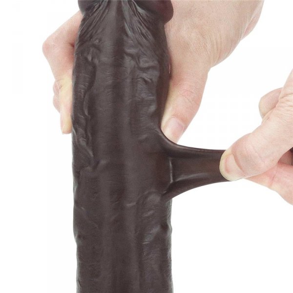9.0&#039;&#039; Sliding Skin Dual Layer Dong - Black