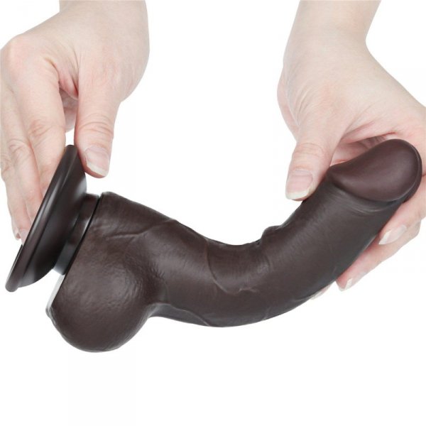 7.5&#039;&#039; Sliding Skin Dual Layer Dong Black