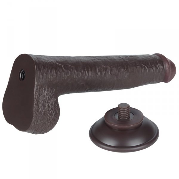 9&#039;&#039; Sliding Skin Dual Layer Dong Black