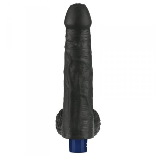 9" REAL SOFTEE Rechargeable TPE Vibrating Dildo(Black)