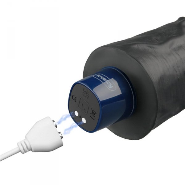 9.5" REAL SOFTEE Rechargeable TPE Vibrating Dildo(Black