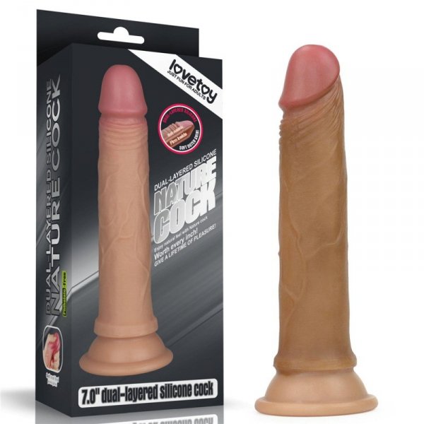 7&#039;&#039; Dual layered Platinum Silicone Cock