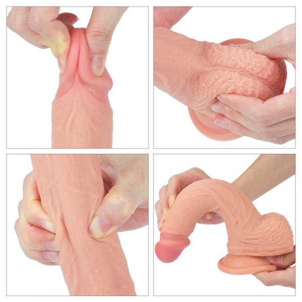 8.5&#039;&#039; Dual layered Platinum Silicone Cock