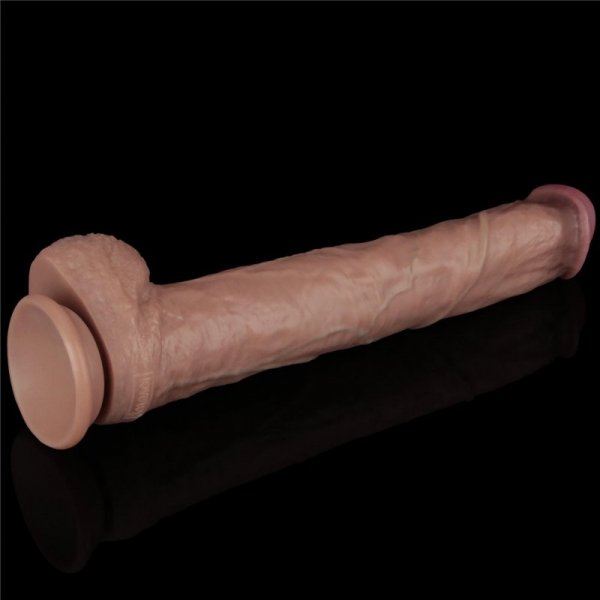 14.5&#039;&#039; Dual Layered Bendable Silicone Cock XXL(Flesh)