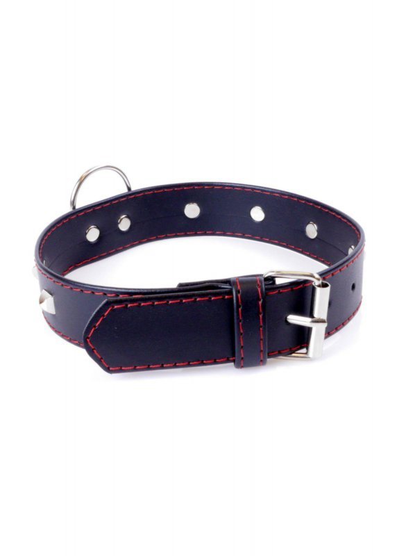 Fetish B - Series Collar with studs 3 cm Red Line