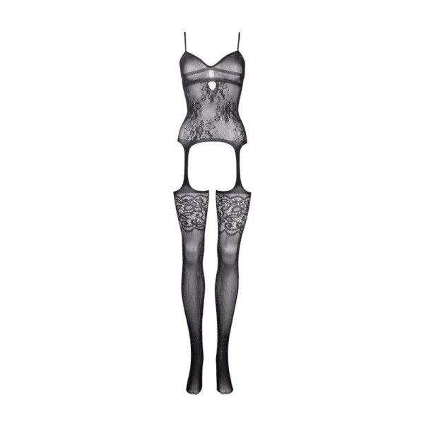 Suspender Rhinestone Bodystocking - One Size