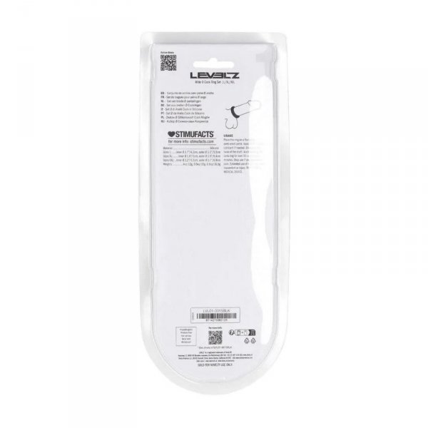 Wide O Silicone Cockring Set of 3 - L/XL/XXL - Black