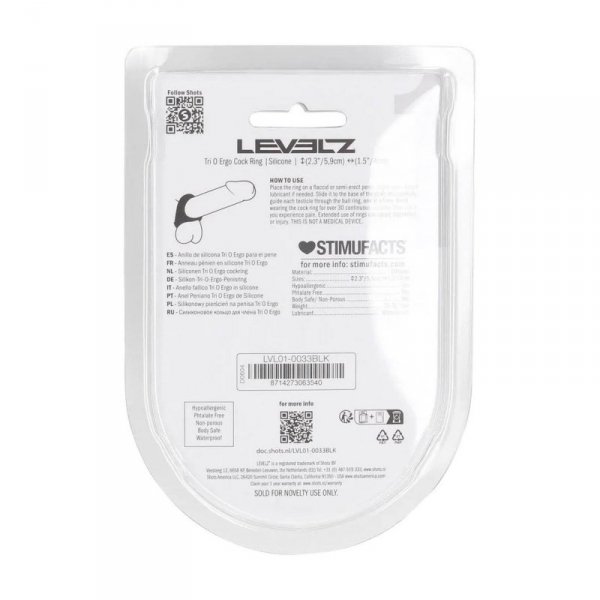 Tri O Ergo Silicone Cockring - Black