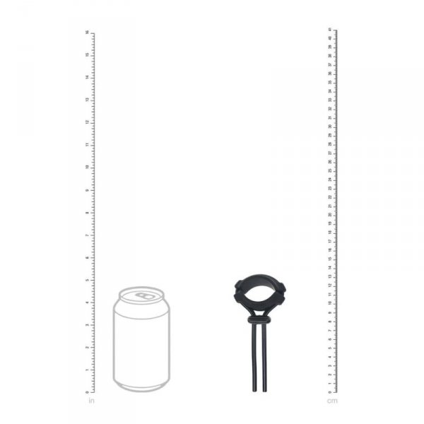Detachable Wide Adjustable Silicone Lasso Cockring - 5mm - Black