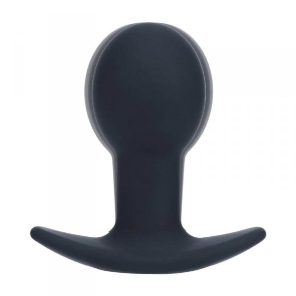 Single Bulb Vibrating Silicone Anal Plug - Black
