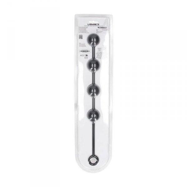 Round Silicone Anal Balls - L - 40mm - Black