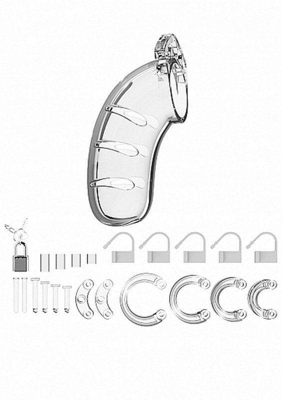 Model 03 - Chastity - 4.5&quot;&quot; - Cock Cage - Transparent